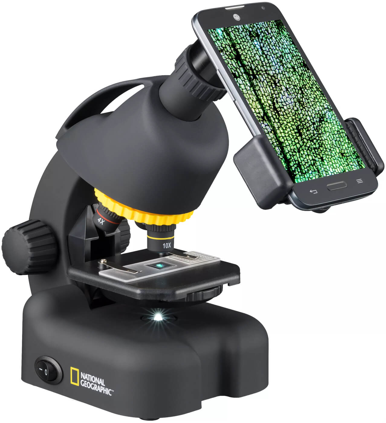 Mikroskop Bresser National Geographic 40–640x s adaptérem na chytrý telefon