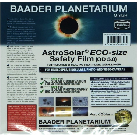 Sluneční filtr (fólie) Baader Planetarium AstroSolar 140x155mm ND 5.0...
